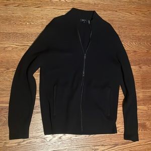 Theory Black Large Knit Jacket Variable Zippers